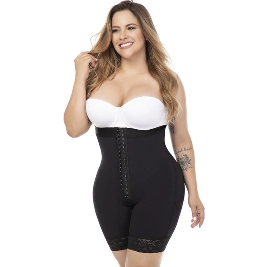 FAJAS MARIAE FC304 FAJAS COLOMBIANAS MID-THIGH STRAPLESS BUTT LIFT SHAPEWEAR BODYSUIT | EVERYDAY USE GIRDLE | POWERNET